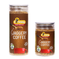 Two Sarvaay Organic Jaggery Coffee Powder jars 200gm and 100gm pack, natural Powdered Jaggery for Gud ki Coffee