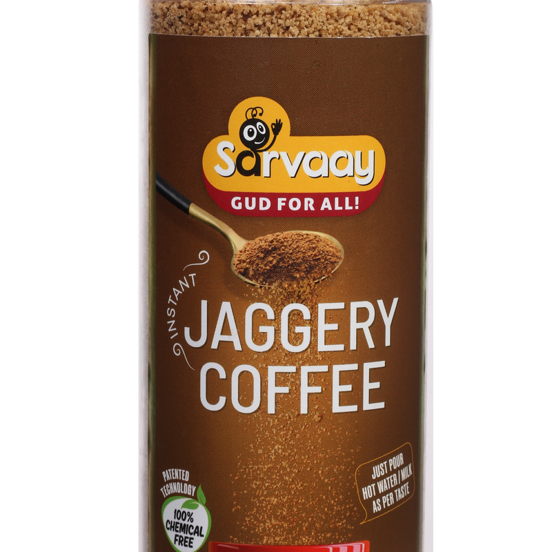 Sarvaay 200gm Organic Jaggery Coffee Powder jar, perfect for Gur Coffee and Coffee with Jaggery