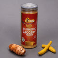 Sarvaay Organic Turmeric Gud jar, a natural golden sweetener for herbal drinks and chai