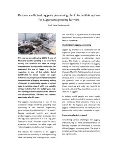Resource efficient jaggery processing plant